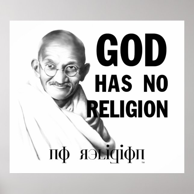 Poster Gandhi sur Dieu (Devant)