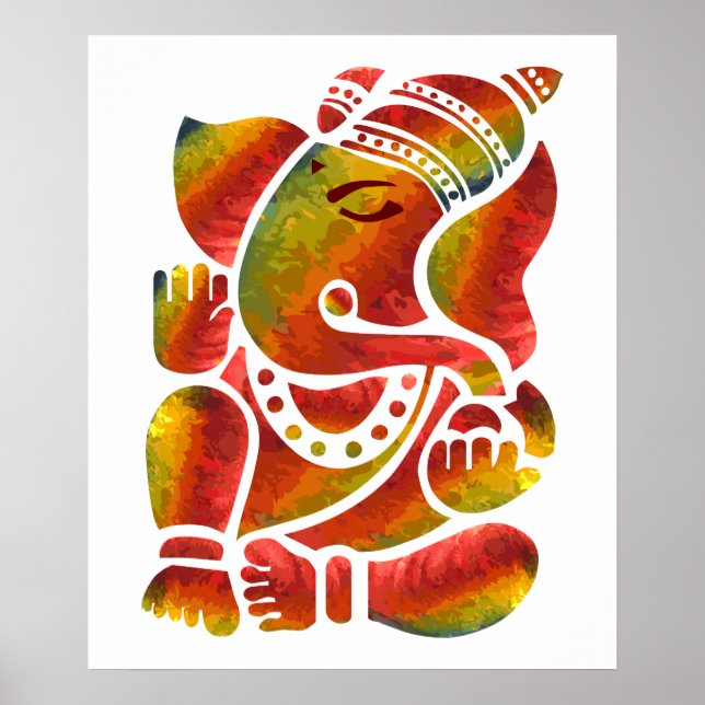 Poster Ganesha Multicolor Peinture (Devant)