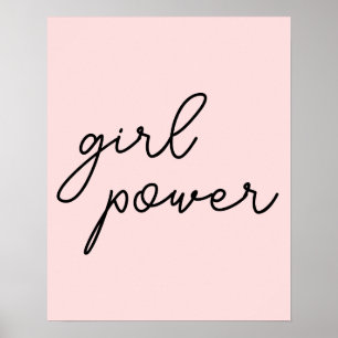 Poster Gang de Filles Rose Mignon Puissance Féminine Mode