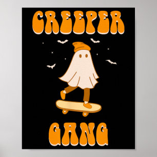 Poster Gang des Creeper Fantôme Planche à Roulettes Drôle