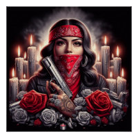Gangster Girl Hip hop chicano art graphique
