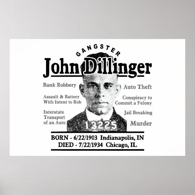 Poster Gangster John Dillinger (Devant)