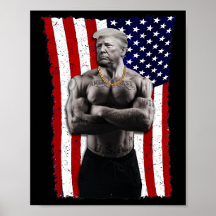 Poster Gangster Pro Donald Trump Tatouage Républicain Amé