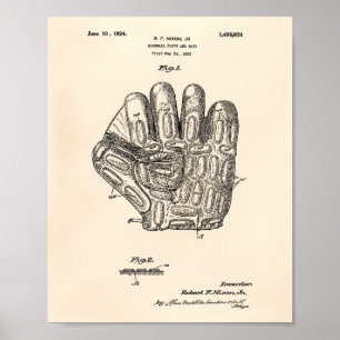 Poster Gant de baseball 1924 Art Brevet - Vieux Poivre