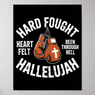 Poster Gants de boxe Hallelujah durement combattus Boîte