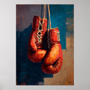 Poster Gants de boxe impressionnistes modernes Force