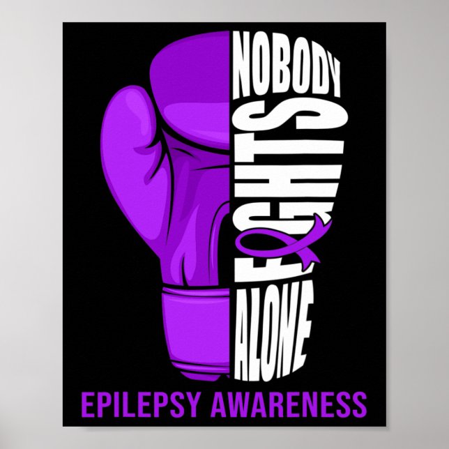 Poster Gants de boxe Personne ne combat seul Epilepsie Ca (Devant)