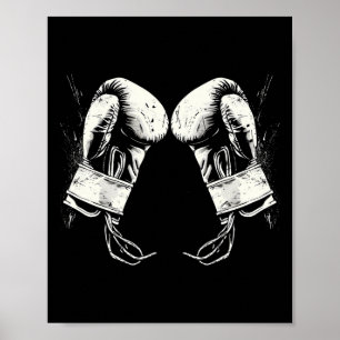 Poster Gants de boxe Silhouette