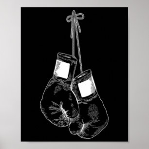 Poster Gants de boxe silhouette Boxe Kickboxing Sports