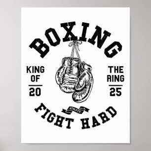 Poster Gants de boxe style rétro vintage Roi du ring 
