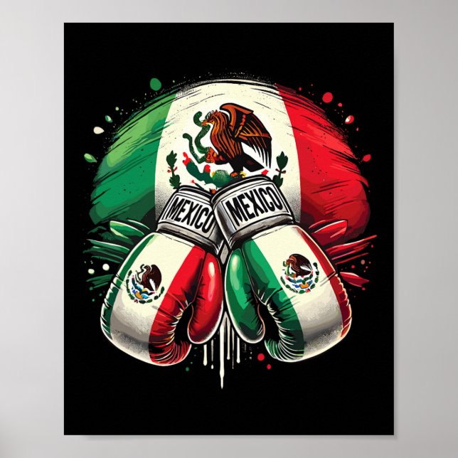 Poster Gants Mexicains Boxe Pride Design sportif (Devant)