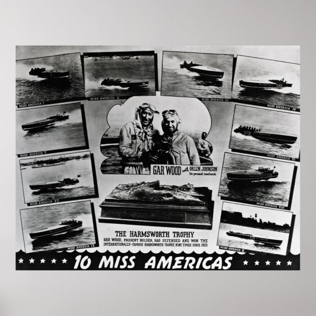 Poster Gar Wood 10 Miss Amériques (Devant)