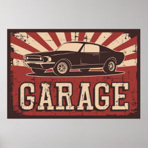Poster garage retro vintage