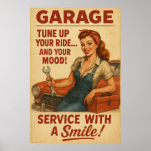 Garage vintage Girl Art