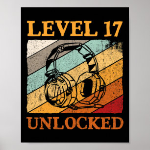 Poster Garçon 17 ans Anniversaire Hommes Joueur de jeux v
