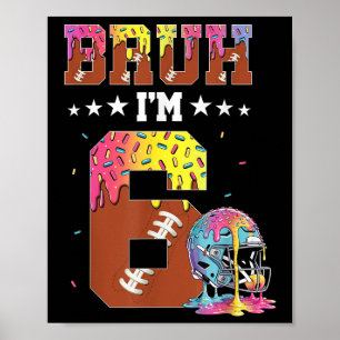 Poster Garçon 6 ans Anniversaire Football Glace Dégoulina