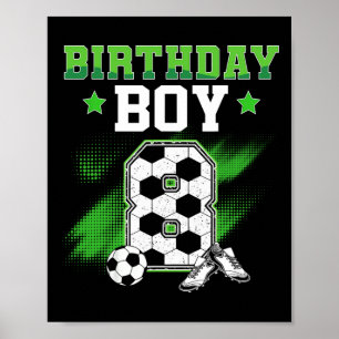 Poster Garçon 8 ans Anniversaire Football Sport 8 Ans Gar