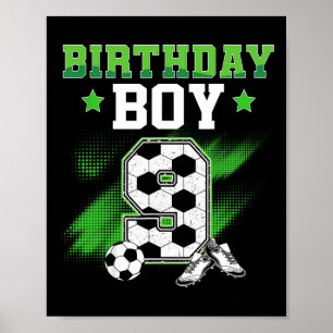 Poster Garçon 9 ans Anniversaire Football Sport 9 ans Gar