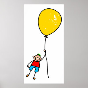 Poster Garçon à ballon