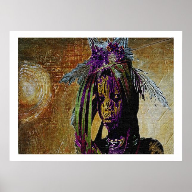 Poster Garçon africain de jungle (Devant)