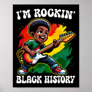 Poster Garçon Afro Noir Je Fais Rocker le Mois de l'Histo
