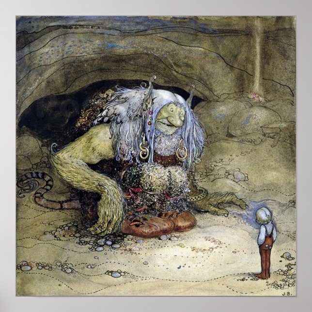 Poster « Garçon au troll » de John Bauer (Devant)