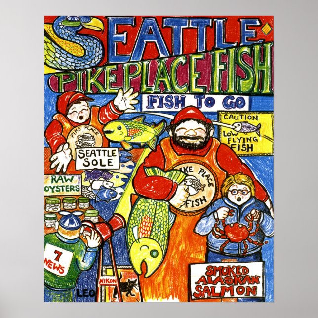 Poster Garçon avec crabe (Devant)