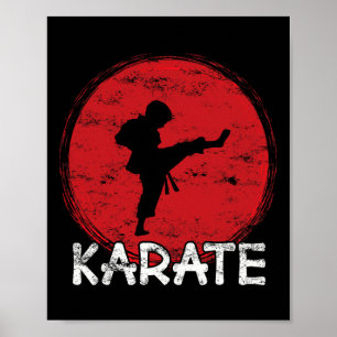 Poster Garçon combattant Karaté - Japon - Enfant fait un