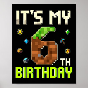Poster Garçon d'anniversaire drôle C'est mon 6ème anniver