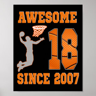 Poster Garçon de 18 ans Incroyable depuis 2007 Sketll 18