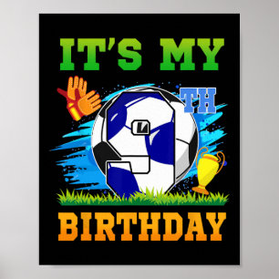 Poster Garçon de 9 ans C'est mon 9ème anniversaire Thème