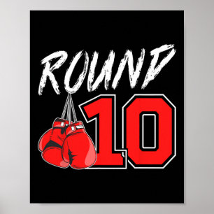 Poster Garçon de boxe pour 10 ans 10 ans Boxeur Fête d'an