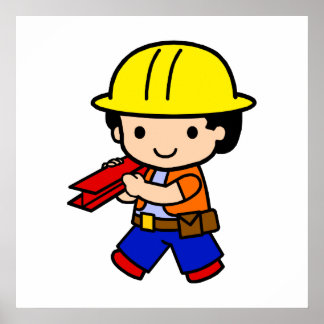 Poster Garçon de construction