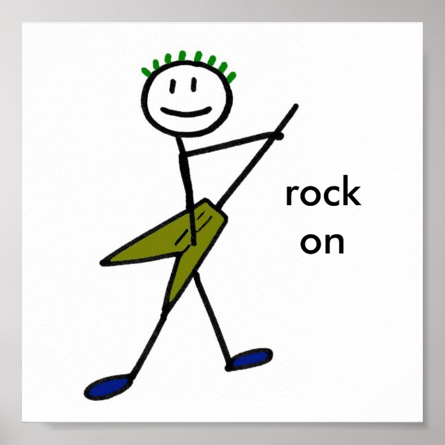 Poster Garçon de guitare électrique (Devant)