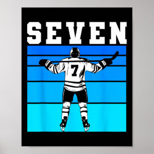 Poster Garçon de hockey 7e anniversaire Sept anniversaire