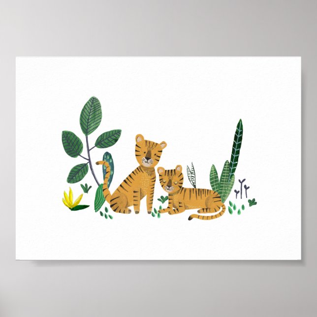 Poster garçon de la nurserie du safari dans la jungle de  (Devant)