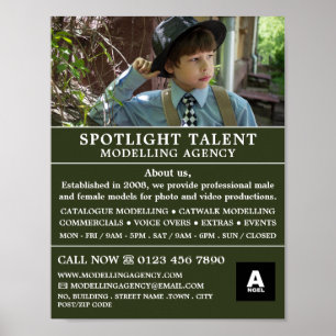 Poster Garçon en Casquette, Agence de modélisation, Agent