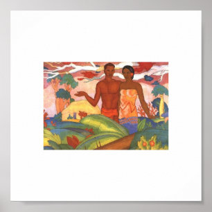 Poster "Garçon et fille hawaïens", par Arman Manookian