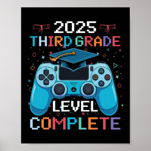 Poster Garçon joueur vidéo complet de niveau 3e année dip