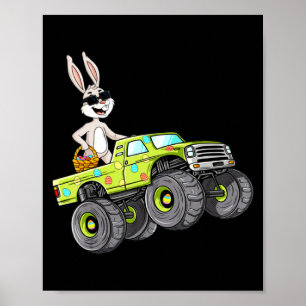 Poster Garçon Lapin de Pâques Monstre Camion