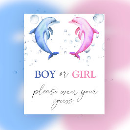 Poster Garçon ou fille s'il vous plaît porter votre devin