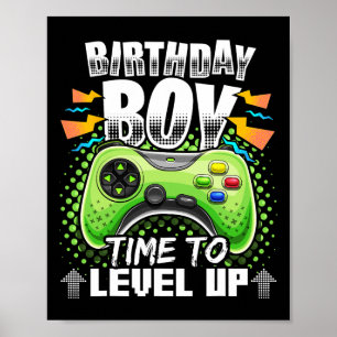 Poster Garçon Temps De Monter Vidéo Jeu Anniversaire Cade
