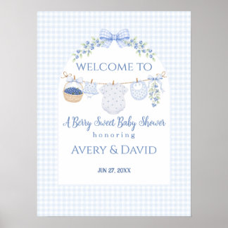 Poster Garçon tout doux myrtille Baby Shower