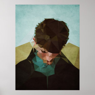 Poster Garçon triste - Kubistika par Boris Draschoff