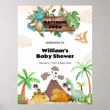 Garçon Volcan Éclosion de Dinosaure Baby Shower Bi