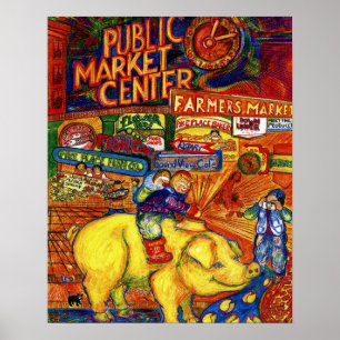 Poster Garçons À Cheval Cochon