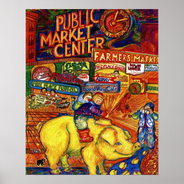 Poster Garçons À Cheval Cochon (Devant)