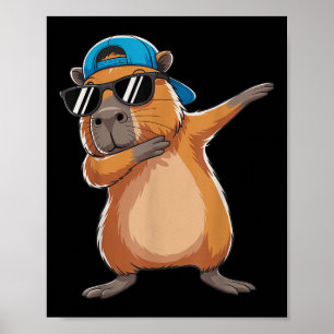 Poster Garçons Capybara Mignons Dabbing Hommes Tout-Petit
