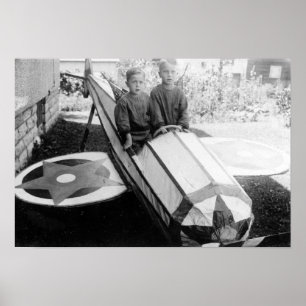 Poster Garçons dans une voiture de Savon-Box