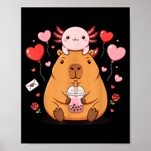 Poster Garçons Filles Thé à bulles Capybara Axolotl Migno